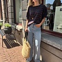 By Bar merle big stripe top coffee bean