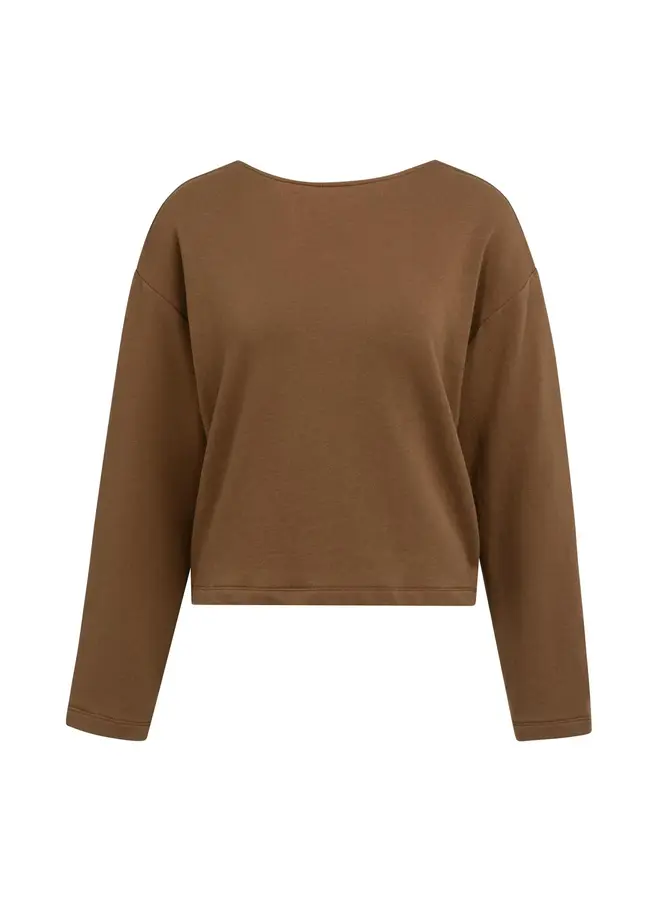 Yaya sweatshirt met geknoopt detail brown