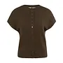 Yaya mouwloos gebreid vest met knopen black/brown