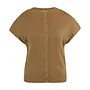 Yaya mouwloos gebreid vest met knopen brown