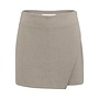 Yaya geruite rok met faux overslag beige