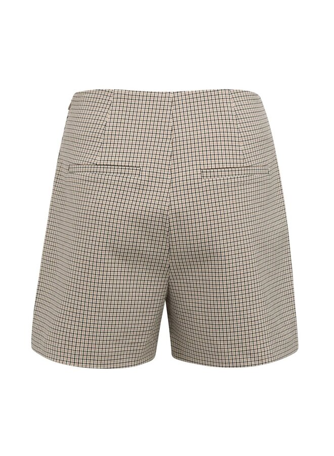 Yaya geruite rok met faux overslag beige
