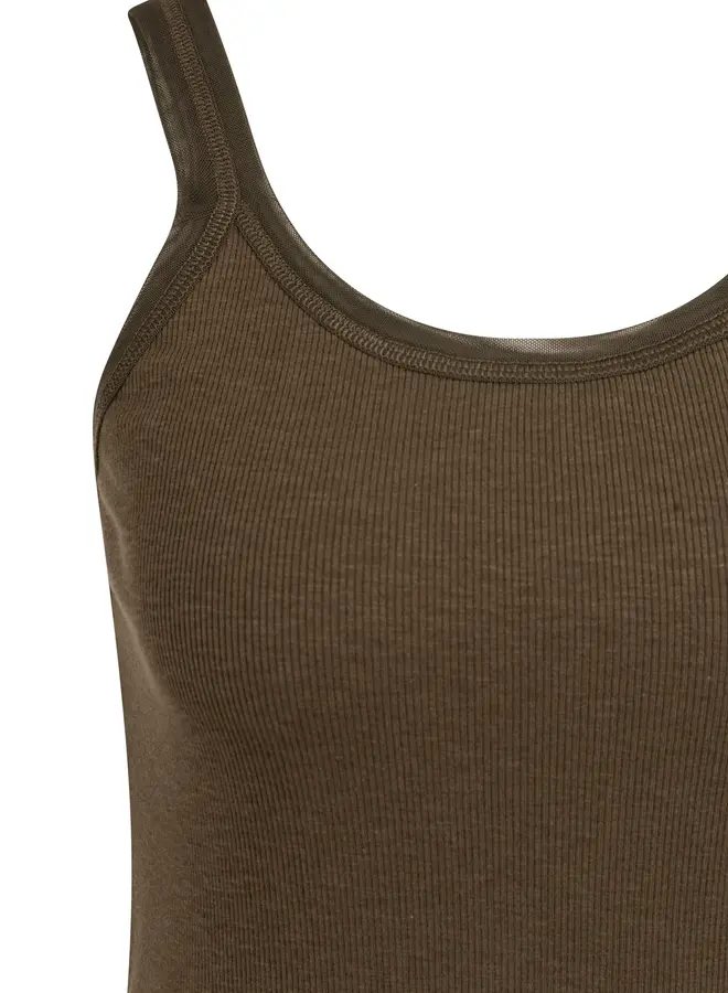 Yaya singlet mesh black/brown