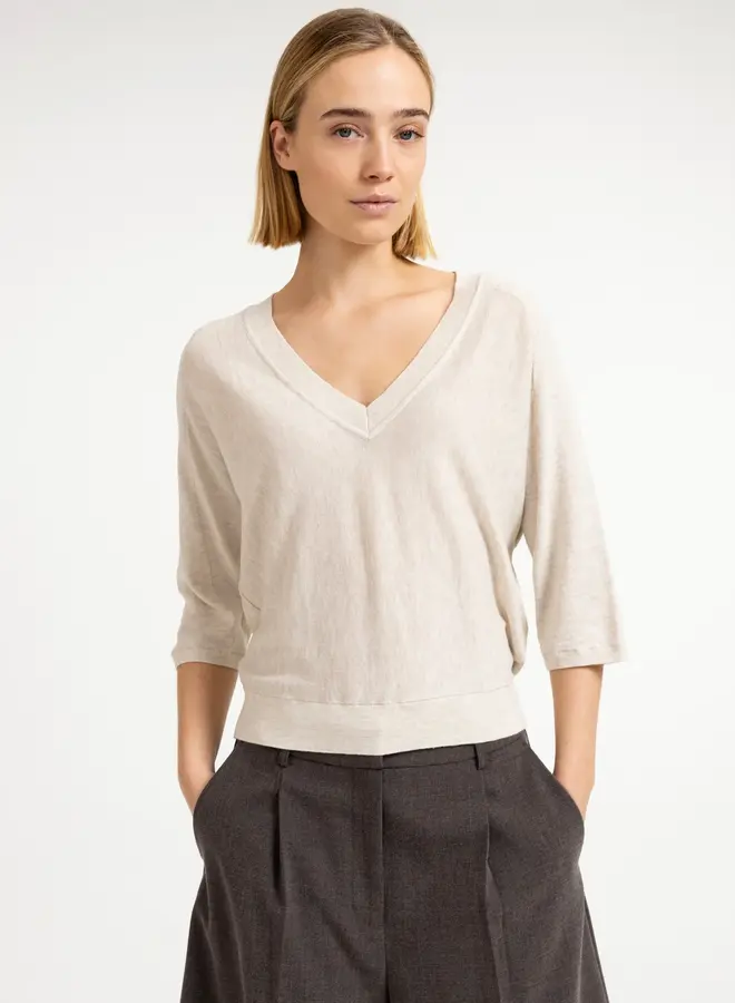 Yaya v-hals sweater beige