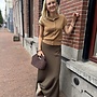 Yaya mouwloos gebreid vest met knopen brown