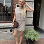 Yaya geruit geweven gilet beige