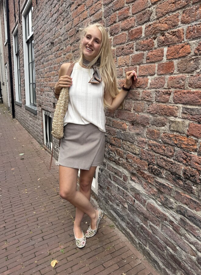 Yaya gebreid singlet beige