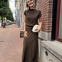 Yaya mouwloos gebreid vest met knopen black/brown