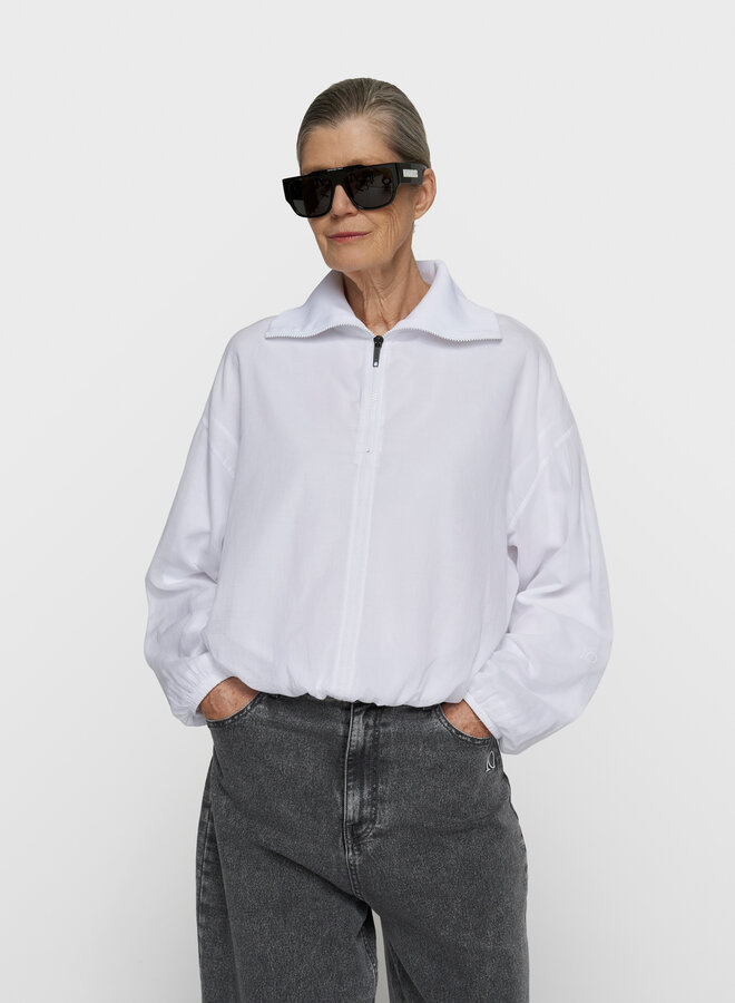 10days half zip balloon top white
