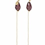 Ellen beekmans lange facet drops oorbellen aubergine