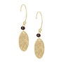 Ellen beekmans gehamerde ovale oorbellen met gemstone bordeaux