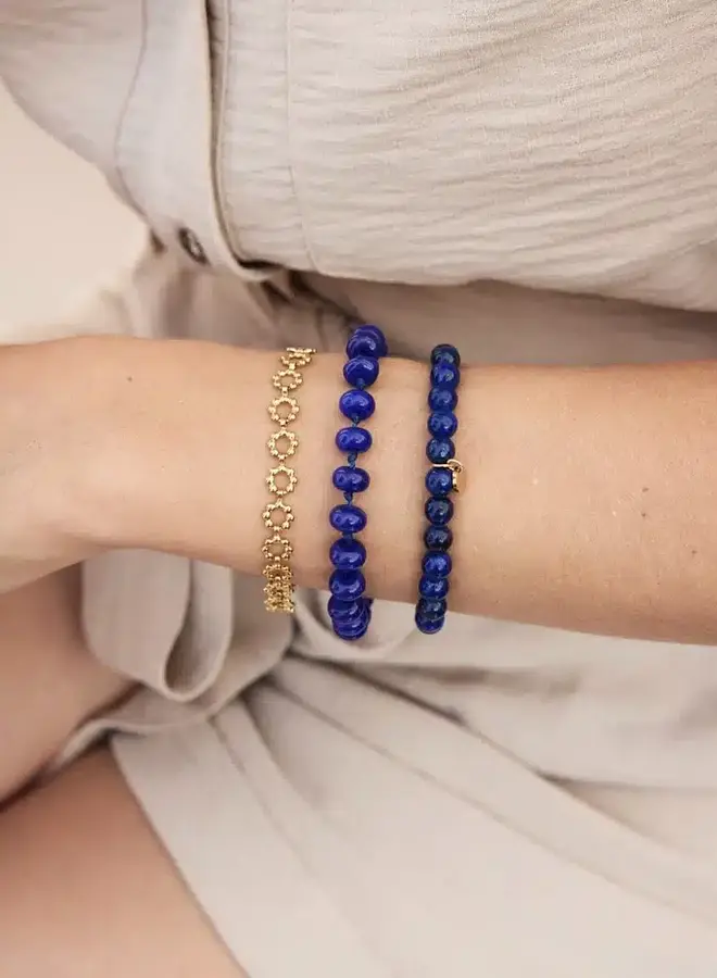 Ellen beekmans gemstone armbandje blauw zonder sluiting