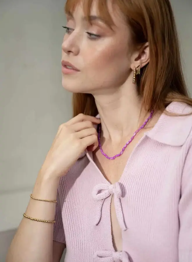 Ellen beekmans schelpen ketting paars