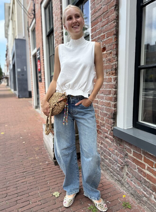 10days smocked top white