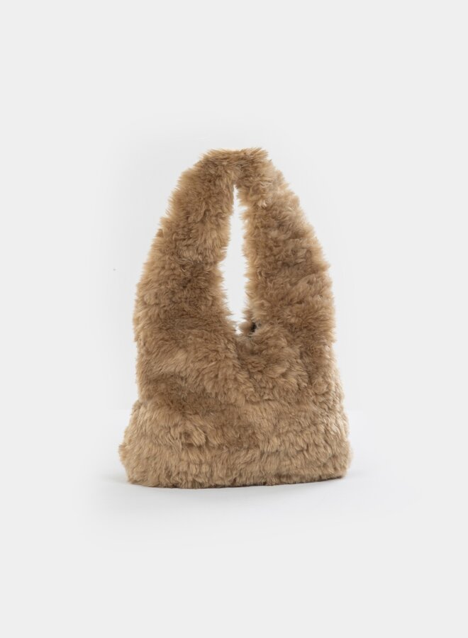 Knit-ted furry bag hazel