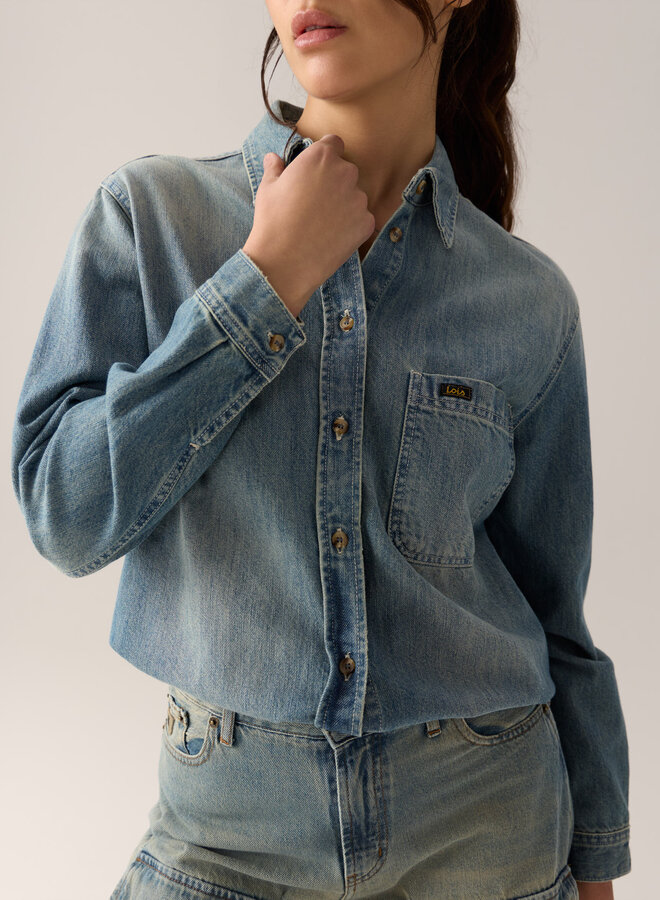 Lois anne denim blouse stone vintage