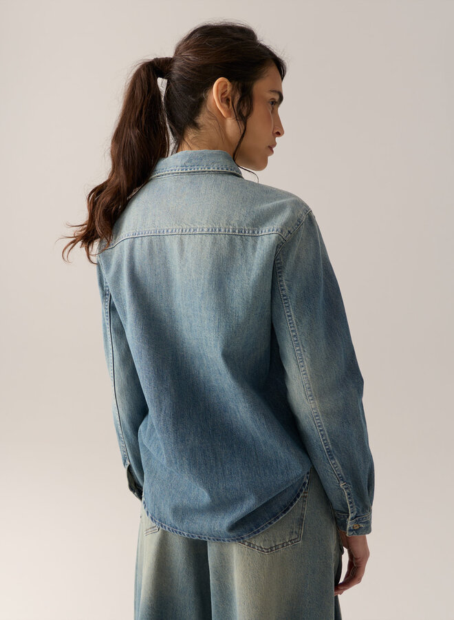 Lois anne denim blouse stone vintage