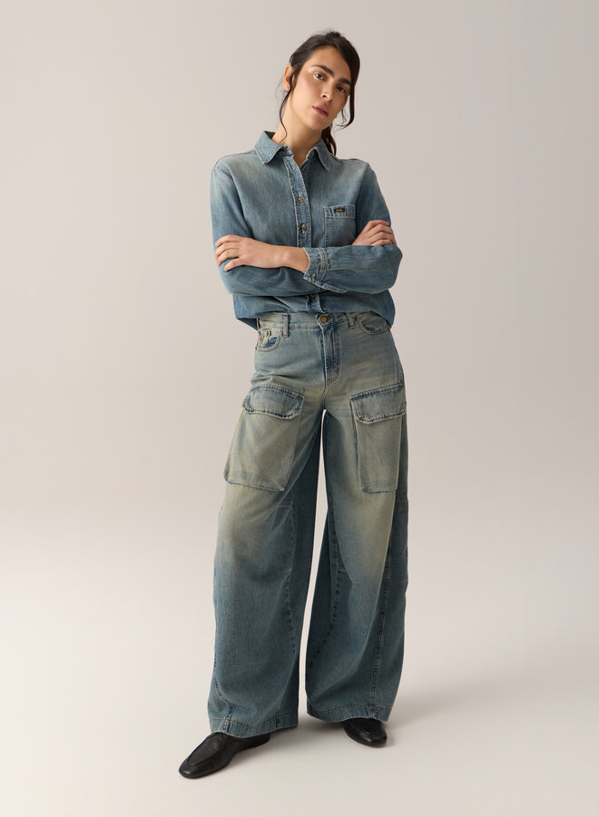 Lois anne denim blouse stone vintage