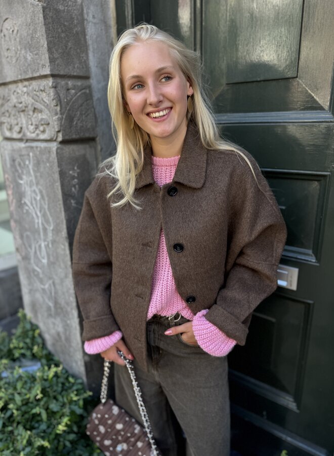 Knit-ted flyn jacket choco