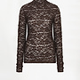 Dante6 irony lace turtle neck top brown