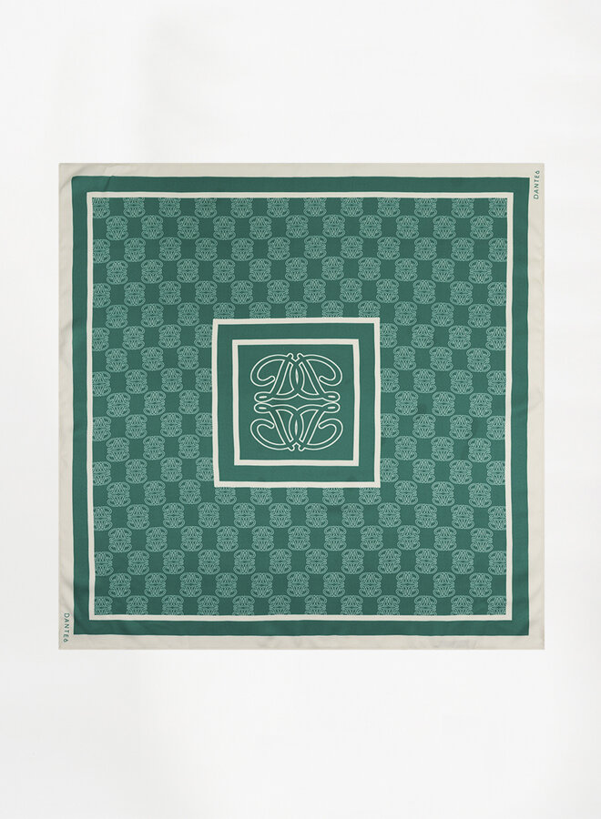 Dante6 monogram printed scarf evergreen