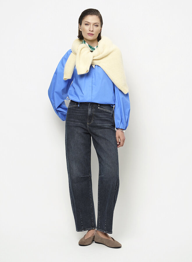 Dante6 foret balloony poplin blouse blue