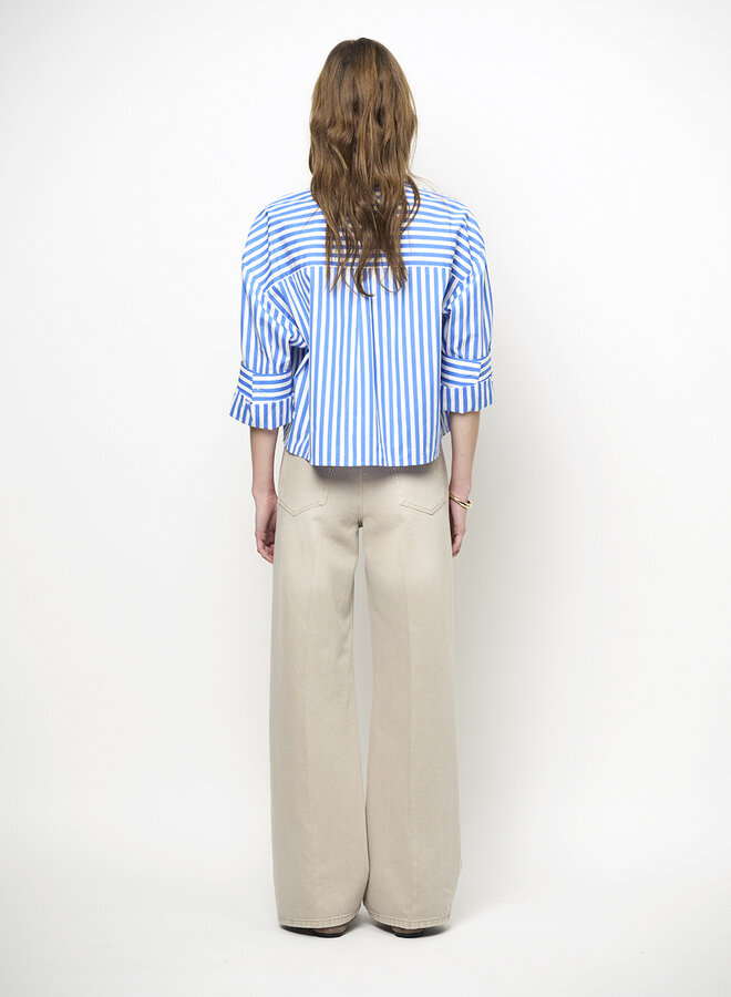 Dante6 gabe stripe shirt crisp blue