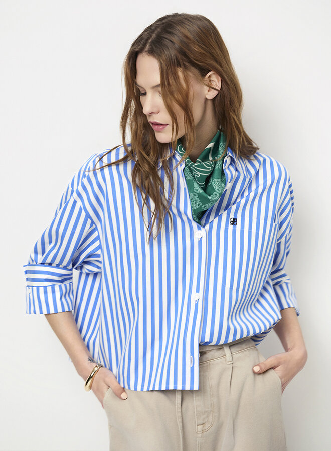Dante6 gabe stripe shirt crisp blue