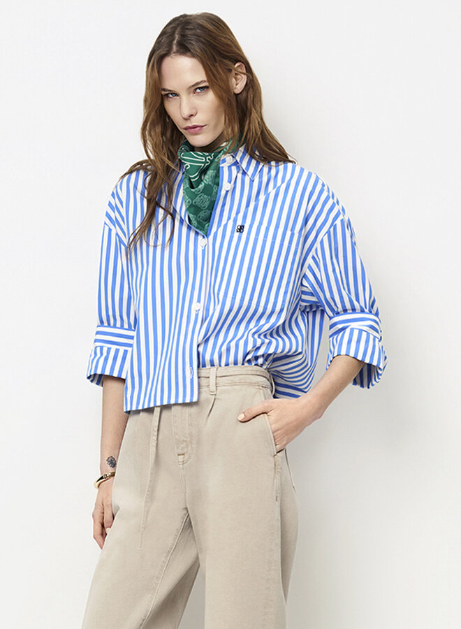 Dante6 gabe stripe shirt crisp blue