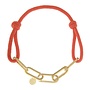 Ellen beekmans armband met touw en gouden schakels oranje
