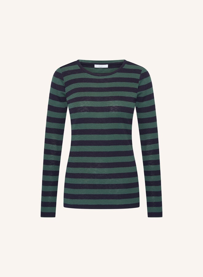 By Bar basic ls big stripe top deep green