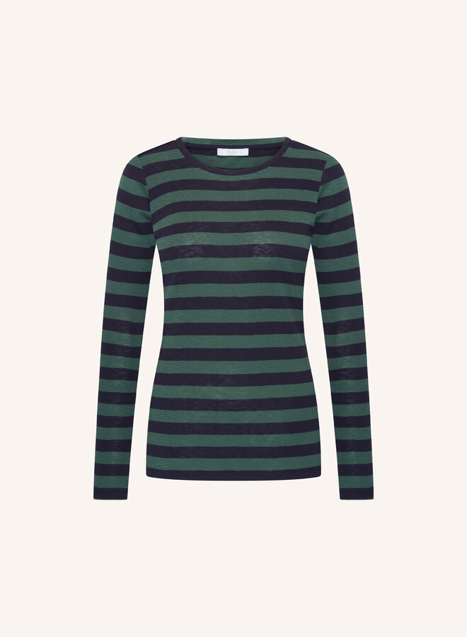 By Bar basic ls big stripe top deep green
