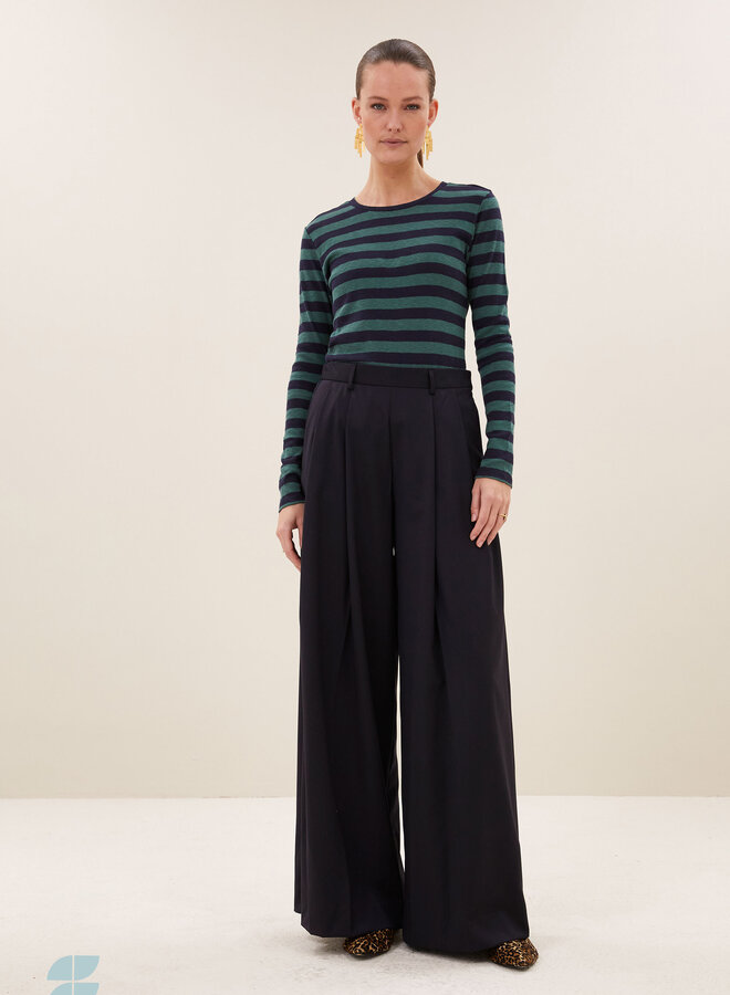 By Bar basic ls big stripe top deep green