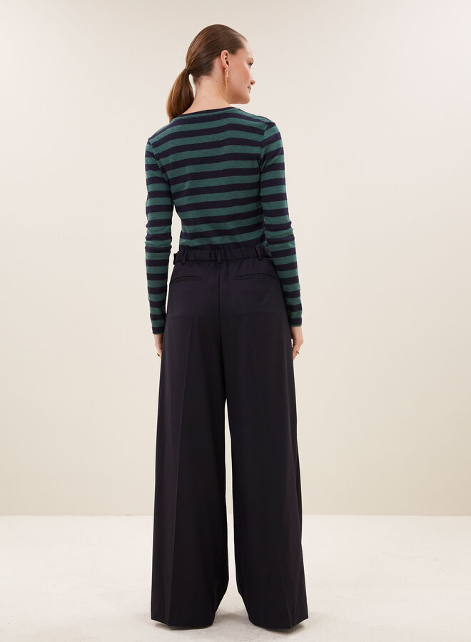 By Bar basic ls big stripe top deep green