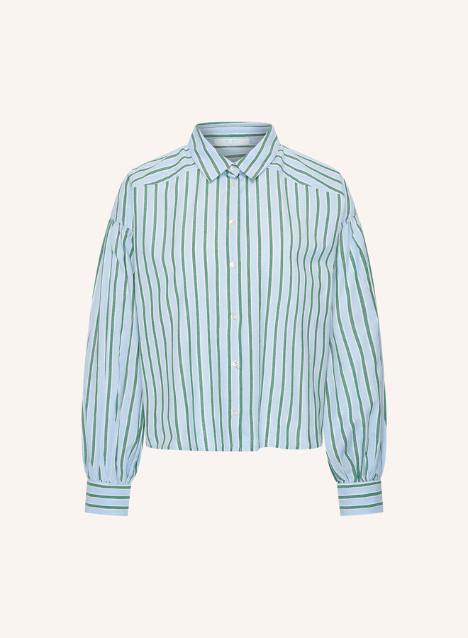By Bar sarah short blouse sea green stripe