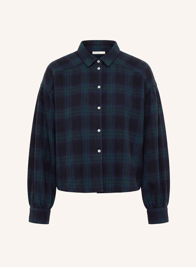 By Bar sarah short green check blouse