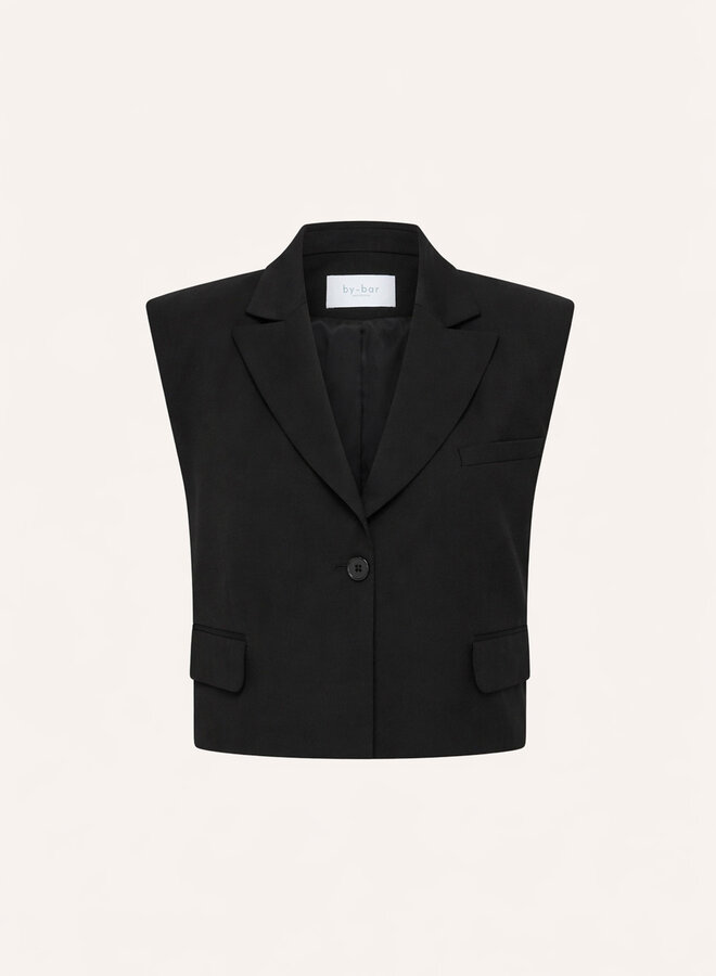 By Bar bobi herringbone gilet black