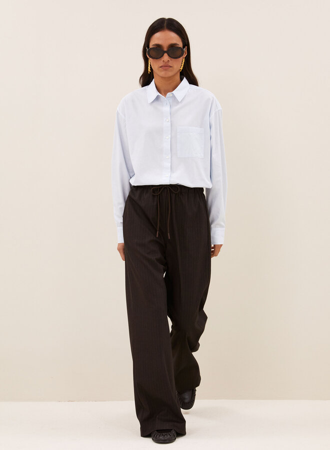 By Bar pelle pinstripe pants brown