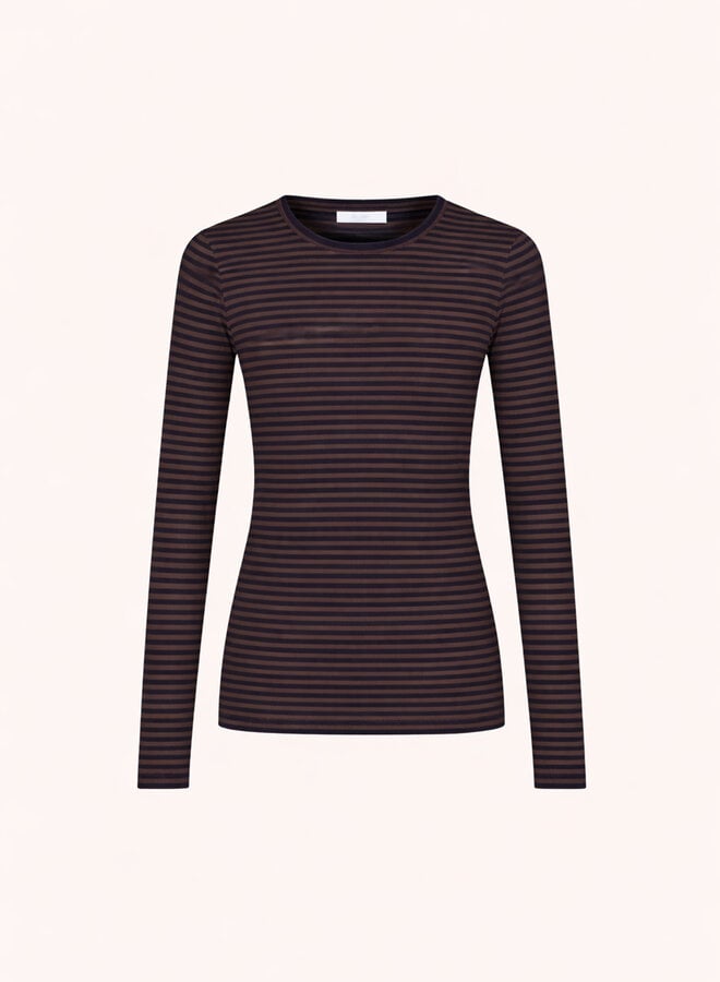 By Bar basic ls stripe rib top deep stripe