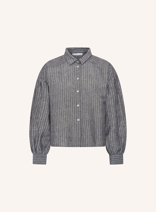 By Bar sarah short thin stripe blouse ash grey