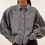 By Bar sarah short thin stripe blouse ash grey