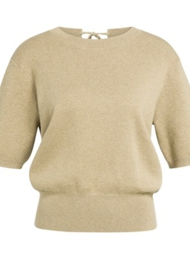 Yaya trui met korte mouwen en open rug green