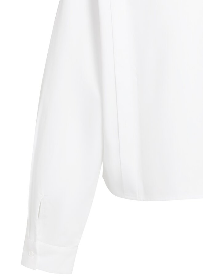 Yaya  poplin blouse met knoopdetails white