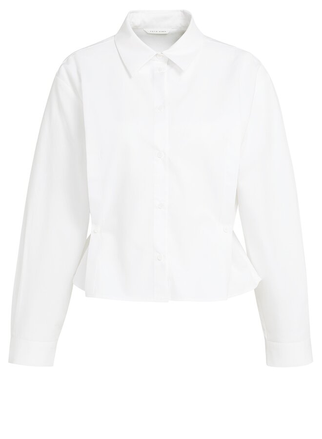 Yaya  poplin blouse met knoopdetails white