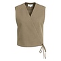 Yaya geweven gilet over overslag teak brown