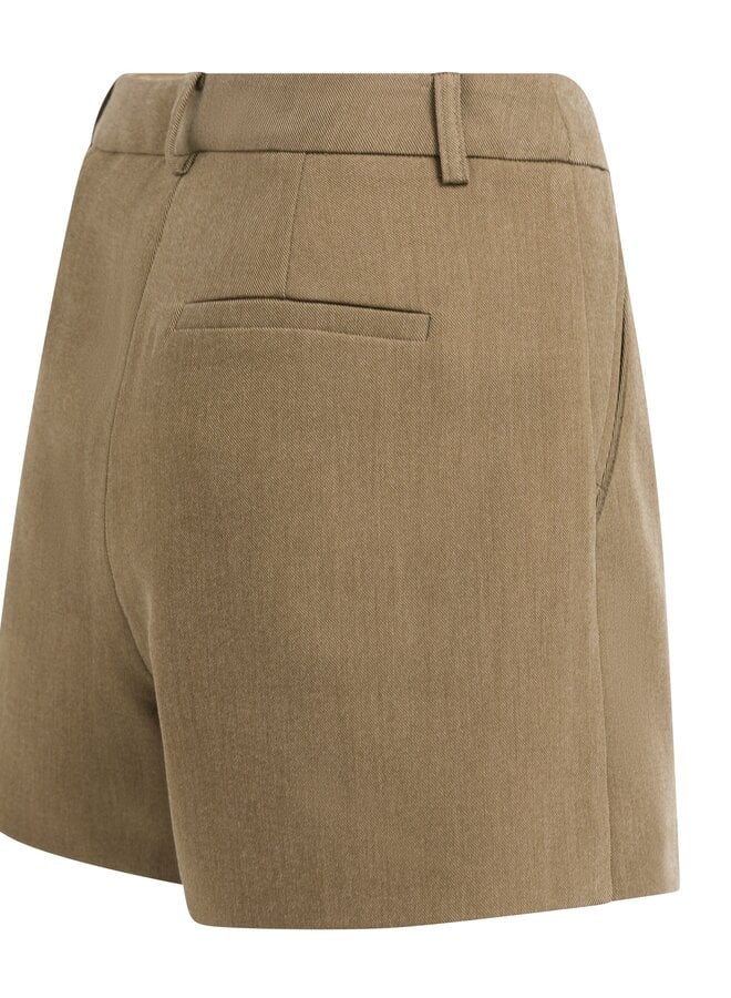 Yaya geweven minirok met plooien teak brown