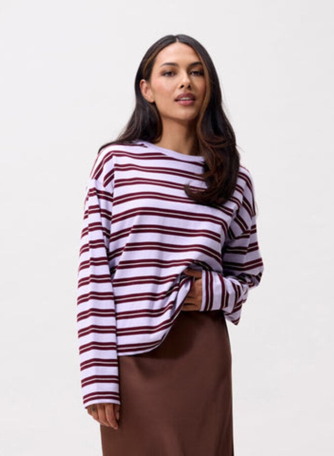 Catwalk junkie striped long sleeve lavender frost