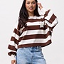 Catwalk junkie oversized striped long sleeve rocky road