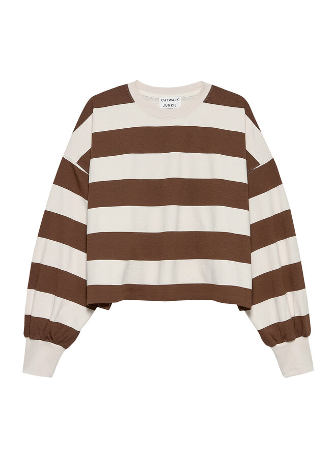 Catwalk junkie oversized striped long sleeve rocky road