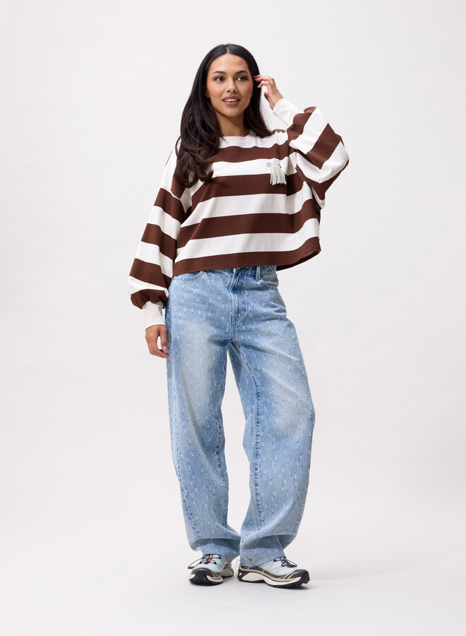 Catwalk junkie oversized striped long sleeve rocky road